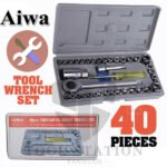 Aiwa Combination Socket Ratchet Wrench Set 40 Pcs-Silver - Image 3