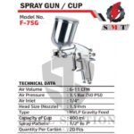 Paint SprayGun with adj. air pressure paint flow rate  F-75G - Image 3