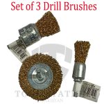 Drill Brush 6mm Brass / shaving / kulfi Wire Wheel Brush Cups Tool Shank for Drill Rust Weld- 3 pc’s set