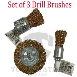 Drill Brush 6mm Brass / shaving / kulfi Wire Wheel Brush Cups Tool Shank for Drill Rust Weld- 3 pc’s set