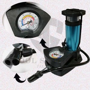 Foot and hand Air Pump with Air Pressure Gauge