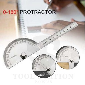 Stainless Steel Protractor 180 Degree Rotation Angle Ruler