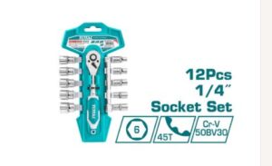 TOTAL - THT14114126 - SOCKET SET - 12 PCS - 1/4 - C
