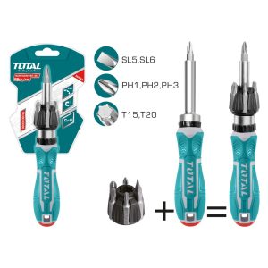 Total (Industrial Prc) - Tacsd30086 - Ratchet Screw Driver Set - 8 Pcs