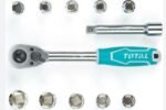 Socket set12 pcs 1/4 chromed plated quick release ratchet handle-Total THT14114126 - Image 2