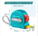 TOTAL 5mx25mm Steel Measuring Tape with Metric and Inch TMT34525