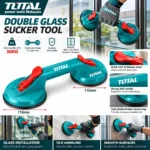 TOTAL Double Glass Sucker Tool with 50KG suction capacity and professional packagingtoolstaionpakistan, toolstation.com