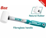 TOTAL Rubber Hammer – 220 g Natural Rubber Mallet with Fiberglass Handle THT76836