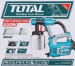 TOTAL TT5006 HVLP Electric Spray Gun – 550W Power, 800 ml Capacity, 850 ml/min Flow – Floor-Based Paint Sprayer