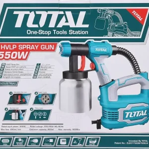 TOTAL TT5006 HVLP Electric Spray Gun – 550W Power, 800 ml Capacity, 850 ml/min Flow – Floor-Based Paint Sprayer