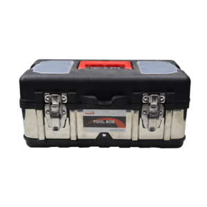 Heavy Duty Plastic Tool Box with Metal Locks & side body – Portable Storage Tool Box (13.5 x 6.3 x 6.5 Inches)