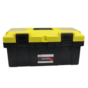 Medium Size Heavy Duty Plastic Tool Box – Portable Tool Storage Box with Secure Locks (13.5 x 6.3 x 6.5 Inches)
