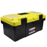 Medium Size Heavy Duty Plastic Tool Box – Portable Tool Storage Box with Secure Locks (13.5 x 6.3 x 6.5 Inches)
