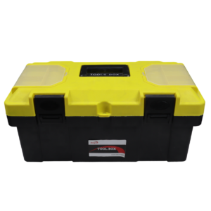 Medium Size Heavy Duty Plastic Tool Box – Portable Tool Storage Box with Secure Locks (13.5 x 6.3 x 6.5 Inches)