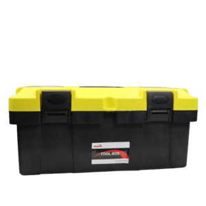 Medium Size Heavy Duty Plastic Tool Box – Portable Tool Storage Box with Secure Locks (13.5 x 6.3 x 6.5 Inches)