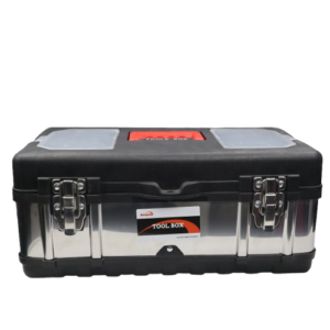 Heavy Duty Plastic Tool Box with Metal Locks & side body – Portable Tool Storage Box (17.2 x 8.5 x 7.5 Inches)