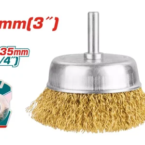 TAC33031 75 mm Wire Cup Brush with Shank – Drill & Grinder Surface Prep Tool