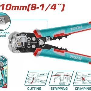 TOTAL Automatic Wire Stripper (3-in-1 Wire Stripper, Cutter & Crimper Tool) THT15246