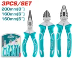 THT1K0301 3‑Piece Pliers Set – Combination, Long Nose & Diagonal Cutting Pliers