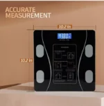 Weight Scale, Smart Digital Body Scale with Bluetooth & Mobile App – LCD Display, Tempered Glass, Auto On/Off, 180kg Capacity Home Weighing Scale