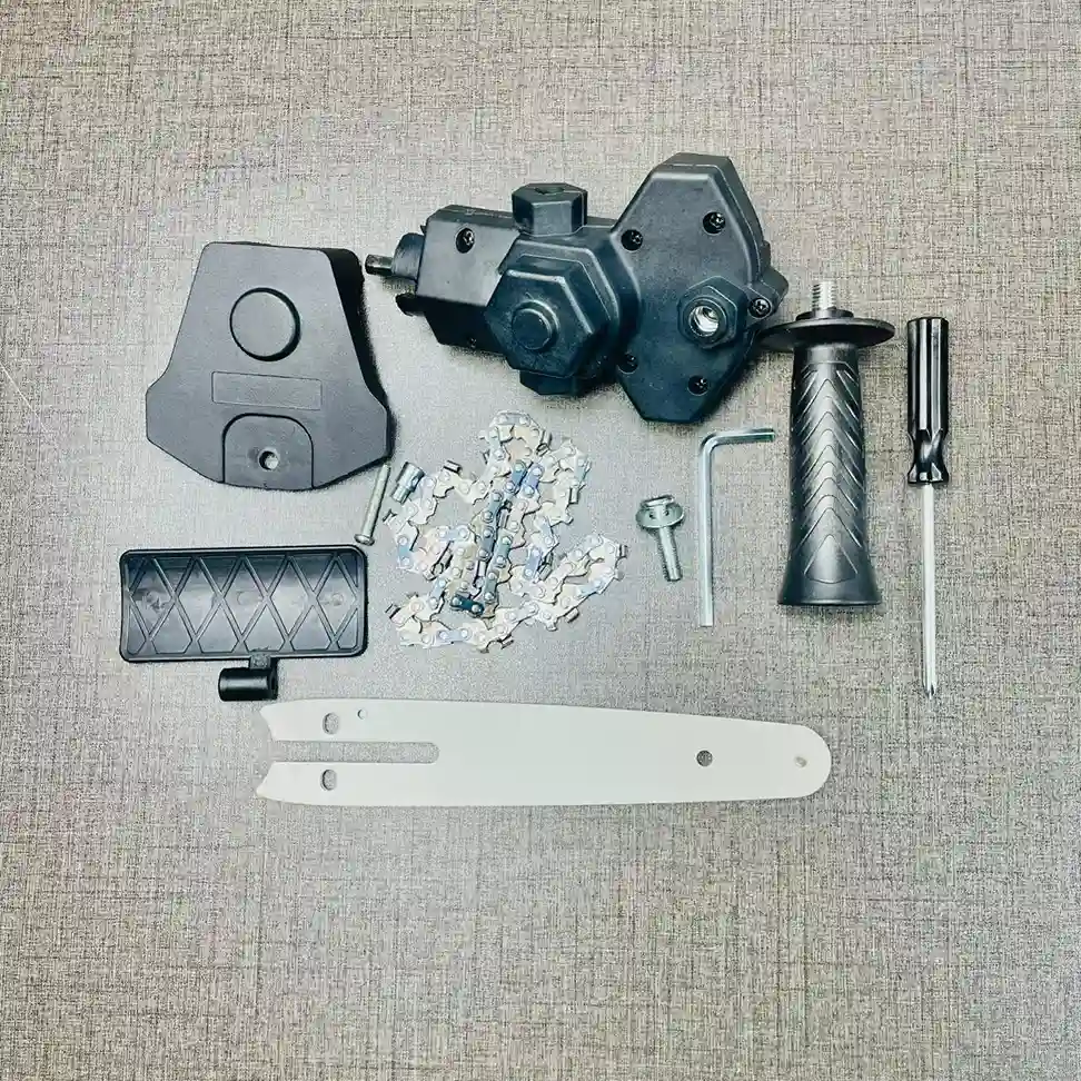 TOTAL Brushless 66 Nm Cordless Charging Drill – 20 V with 47-Piece Accessory Kit & 2 Batteries TIDLI20668 with chain saw