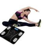 Weight Scale, Smart Digital Body Scale with Bluetooth & Mobile App – LCD Display, Tempered Glass, Auto On/Off, 180kg Capacity Home Weighing Scale