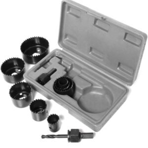 11 Piece Hole Saw Kit – Heavy Duty Cutting Set for Wood, Plastic & Metal