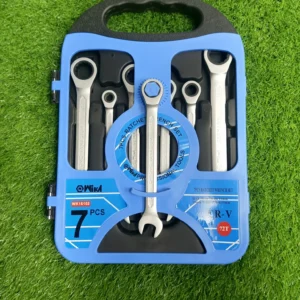 7 Pcs Ratcheting Combination Wrench Set CR-V Steel with 72-Tooth Gear, Metric Sizes, Heavy Duty Professional Hand Tool Set