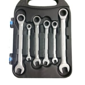 7 Pcs Ratcheting Combination Wrench Set CR-V Steel with 72-Tooth Gear, Metric Sizes, Heavy Duty Professional Hand Tool Set