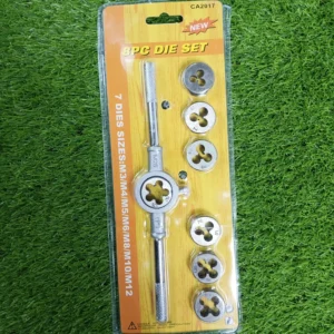 8 Pcs Metric Thread Die Set with Die Holder – M3 to M12 Thread Cutting Tool Kit for Metal & Repair Work