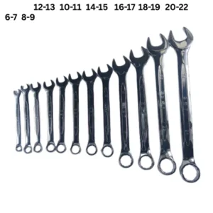 SMT Combination Spanner Set 12 Pcs | Open & Ring Wrench Set 6–22mm Metric | Heavy Duty Steel