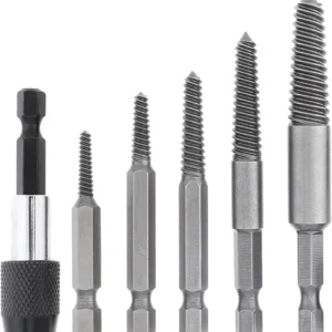 5pcs Broken Bolt Screw Extractor Set #1–5 | Damaged Stud Remover Kit with Hex Holder