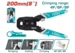 TOTAL Crimping Tool 8 Inch (200mm) | Network RJ45 RJ11 Crimper | 4P 6P 8P, Modular Plug Crimper, TMPC4468P