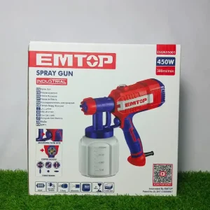 EMTOP Electric Spray Gun 450W – Industrial Paint Sprayer with Adjustable Flow (380ml/min)