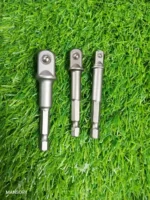 Socket Bit Adapter 3 Pcs Set – 1/4”, 3/8”, 1/2” Drive Impact Drill Adapters (Cr-V Steel)