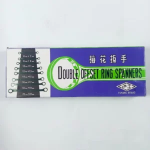 FUKUNG Double Offset Ring Spanner Set 8 Pcs | 6-22mm Metric Ring Wrench Set | Heavy Duty Steel