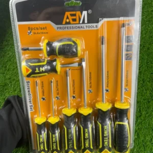 8-Piece Professional Screwdriver Set with Soft Grip Handle – Cr-V Steel – Phillips & Slotted
