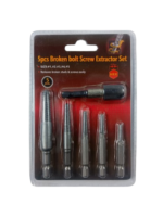 5pcs Broken Bolt Screw Extractor Set #1–5 | Damaged Stud Remover Kit with Hex Holder