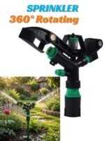 Heavy Duty 360° Rotating Impact Sprinkler - Adjustable Plastic Rain Gun for Garden & Agriculture Irrigation