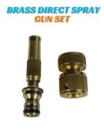 Heavy Duty Brass Direct Spray Gun Set - High-Pressure Adjustable Hose Nozzle with Quick Connector for Car Wash & Garden Watering