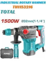 TOTAL Industrial Rotary Hammer - 1500W High Power SDS-Plus Drill - 32mm Capacity Heavy Duty Corded Drill with Carrying Case TH1153216
