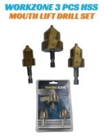 3-Piece HSS Mouth Lift Drill Set - Titanium Coated Step Drill Bits for Thin Sheet Metal & Car Bodywork WORKZONE
