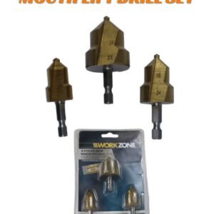 3-Piece HSS Mouth Lift Drill Set - Titanium Coated Step Drill Bits for Thin Sheet Metal & Car Bodywork WORKZONE