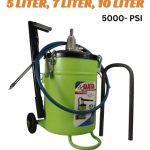 DATA Heavy Duty Bucket Grease Pump - 5000 PSI High Pressure Manual Lubrication Pump with Wheels