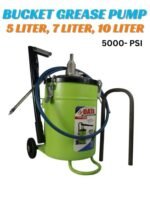 DATA Heavy Duty Bucket Grease Pump - 5000 PSI High Pressure Manual Lubrication Pump with Wheels