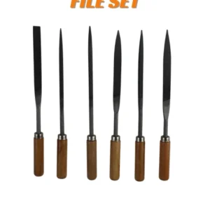 6-Piece Professional File Set - High-Carbon Steel Mini Hand Files with Smooth Wood Handles for Metal, Wood & Craft Work