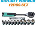 12 PCS 1/4 Inch Drive Socket Wrench Set with Ratchet Handle Xinran