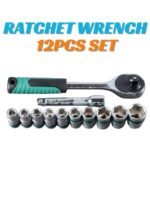 12 PCS 1/4 Inch Drive Socket Wrench Set with Ratchet Handle Xinran