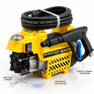 KASUMI KA2150 high pressure washer with pressure gauge, high pressure hose and spray guntoolstationpakistan, toolstation.com