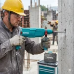 TOTAL Industrial Rotary Hammer - 800W SDS-Plus Electric Drill - 26mm Concrete Drilling Capacity with Carrying Case TH308268